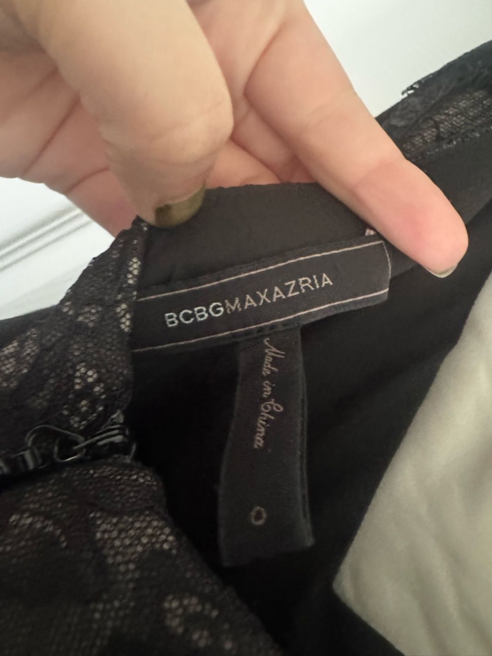 BCBGMaxAzria Aida Trumpet Full Length Lace Black Tie Dress Size 0 - Picture 7 of 7